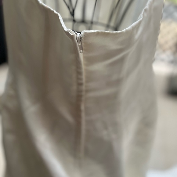 DAVID'S BRIDAL COLLECTION 14W Wedding Dress with Beaded Lace Jacket STYLE#V8835 - Picture 5 of 15